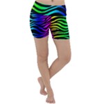 Rainbow Zebra Lightweight Velour Yoga Shorts