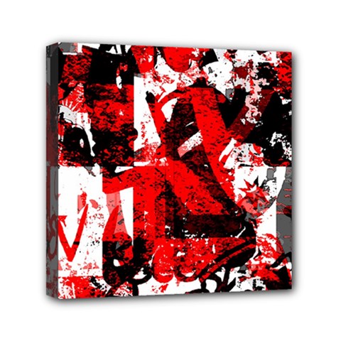 Red Graffiti Mini Canvas 6  x 6  (Stretched) from ArtsNow.com