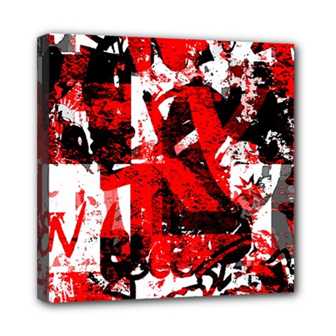 Red Graffiti Mini Canvas 8  x 8  (Stretched) from ArtsNow.com