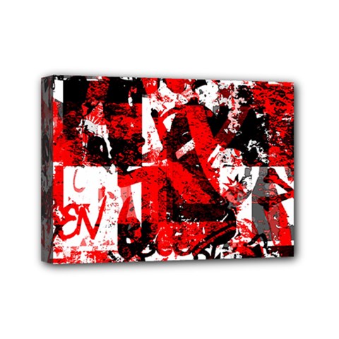 Red Graffiti Mini Canvas 7  x 5  (Stretched) from ArtsNow.com