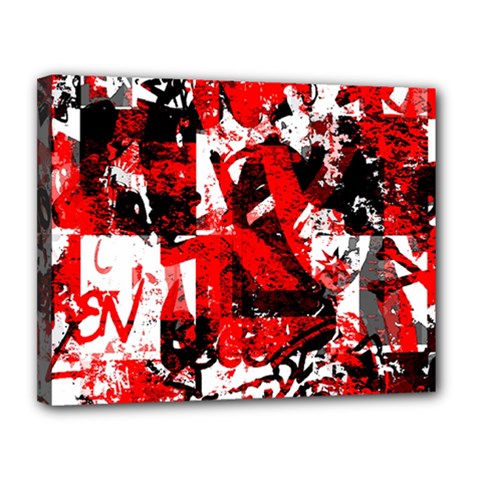 Red Graffiti Canvas 14  x 11  (Stretched) from ArtsNow.com