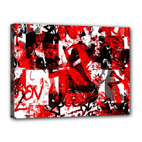 Red Graffiti Canvas 16  x 12  (Stretched) from ArtsNow.com