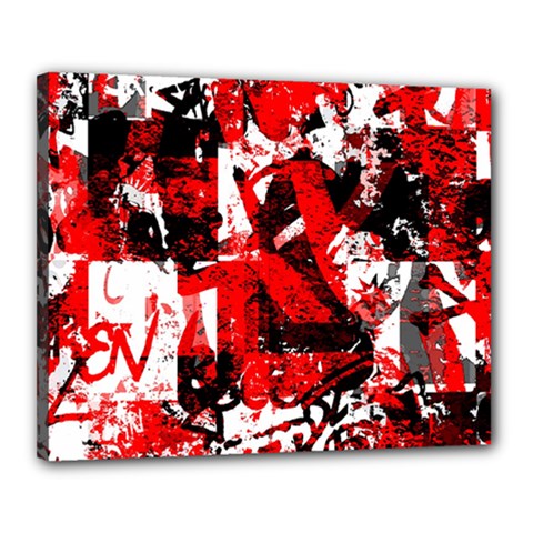 Red Graffiti Canvas 20  x 16  (Stretched) from ArtsNow.com