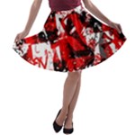 Red Graffiti A-line Skater Skirt