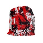 Red Graffiti Drawstring Pouch (XL)