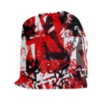 Red Graffiti Drawstring Pouch (XXL)