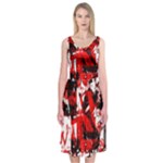 Red Graffiti Midi Sleeveless Dress