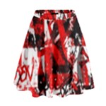 Red Graffiti High Waist Skirt
