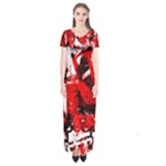 Red Graffiti Short Sleeve Maxi Dress