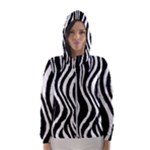Zebra Pattern Women s Hooded Windbreaker