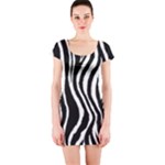 Zebra Pattern Short Sleeve Bodycon Dress