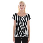 Zebra Pattern Cap Sleeve Top