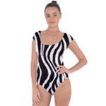 Zebra Pattern Short Sleeve Leotard 