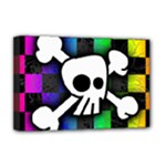 Checker Rainbow Skull Deluxe Canvas 18  x 12  (Stretched)