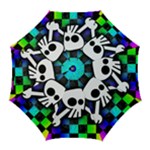 Checker Rainbow Skull Golf Umbrella