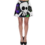 Checker Rainbow Skull Skater Skirt