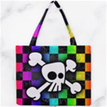 Checker Rainbow Skull Mini Tote Bag