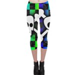 Checker Rainbow Skull Capri Leggings 