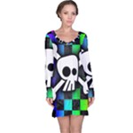 Checker Rainbow Skull Long Sleeve Nightdress