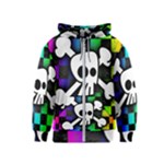 Checker Rainbow Skull Kids  Zipper Hoodie