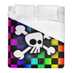 Checker Rainbow Skull Duvet Cover (Full/ Double Size)
