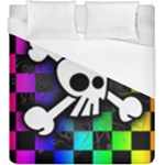 Checker Rainbow Skull Duvet Cover (King Size)