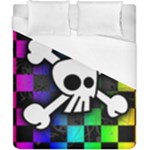 Checker Rainbow Skull Duvet Cover (California King Size)