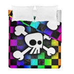 Checker Rainbow Skull Duvet Cover Double Side (Full/ Double Size)