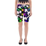 Checker Rainbow Skull Yoga Cropped Leggings