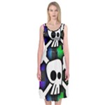 Checker Rainbow Skull Midi Sleeveless Dress