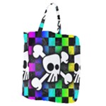 Checker Rainbow Skull Giant Grocery Tote