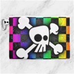 Checker Rainbow Skull Canvas Cosmetic Bag (XL)