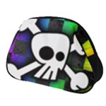 Checker Rainbow Skull Full Print Accessory Pouch (Small)