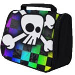 Checker Rainbow Skull Full Print Travel Pouch (Big)