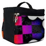 Checker Rainbow Skull Make Up Travel Bag (Small)