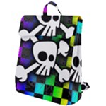 Checker Rainbow Skull Flap Top Backpack