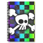 Checker Rainbow Skull 5.5  x 8.5  Notebook