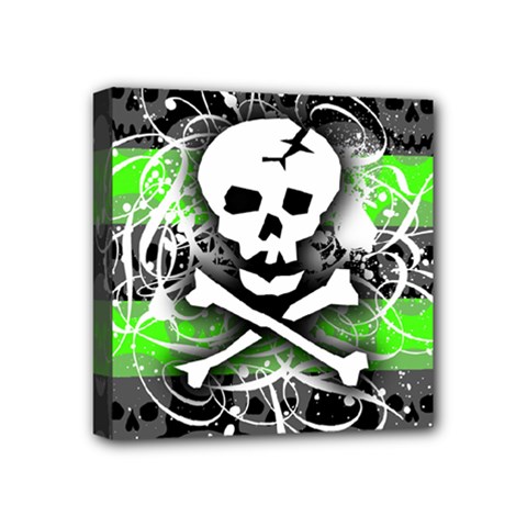 Deathrock Skull Mini Canvas 4  x 4  (Stretched) from ArtsNow.com