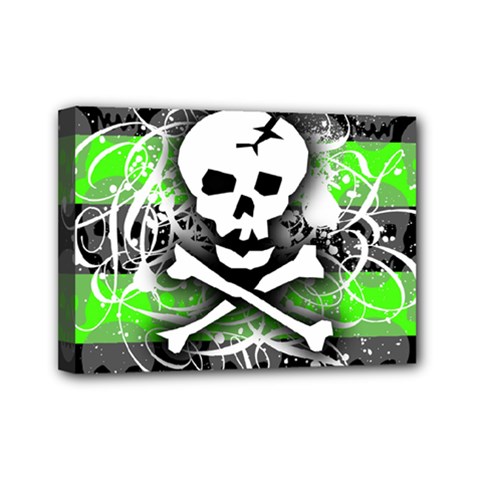 Deathrock Skull Mini Canvas 7  x 5  (Stretched) from ArtsNow.com