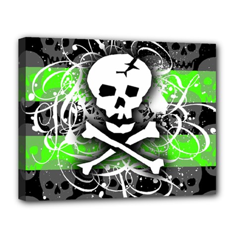Deathrock Skull Canvas 14  x 11  (Stretched) from ArtsNow.com