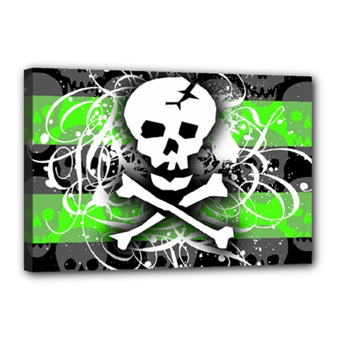 Deathrock Skull Canvas 18  x 12  (Stretched) from ArtsNow.com