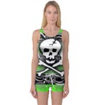 Deathrock Skull One Piece Boyleg Swimsuit