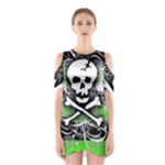 Deathrock Skull Shoulder Cutout One Piece Dress