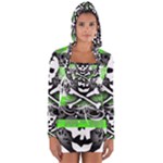 Deathrock Skull Long Sleeve Hooded T-shirt