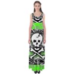 Deathrock Skull Empire Waist Maxi Dress