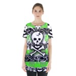 Deathrock Skull Skirt Hem Sports Top