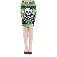 Deathrock Skull Midi Wrap Pencil Skirt from ArtsNow.com