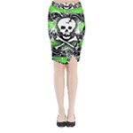 Deathrock Skull Midi Wrap Pencil Skirt