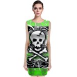 Deathrock Skull Sleeveless Velvet Midi Dress