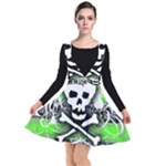 Deathrock Skull Plunge Pinafore Dress